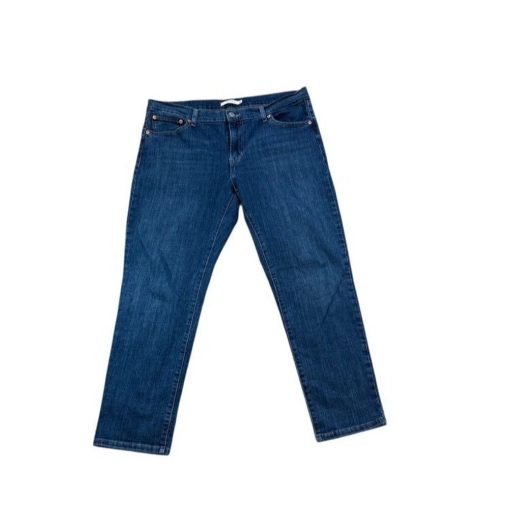 Levi's Strauss Boyfriend Jeans Womens Size 32 X 27 Mid Rise Dark Wash Denim